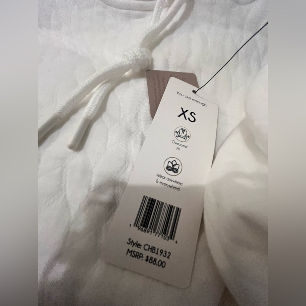 NWT HARMONY & BALANCE Oversized Cotton Washed Jacquard Hoodie Size XS - Picture 13 of 16